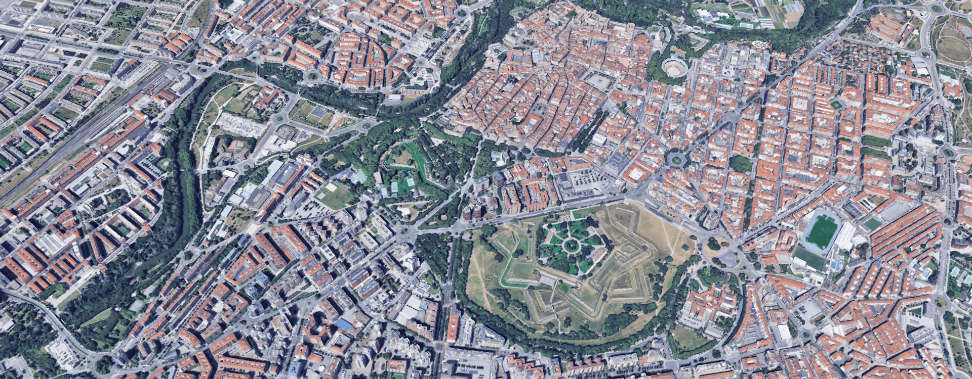 Vista aérea de Pamplona, Navarra - Sede de ASIGES